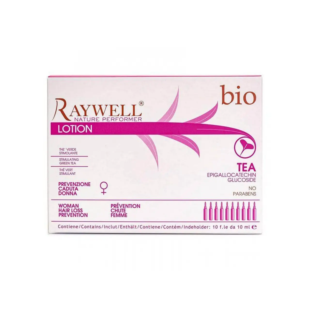 Raywell Tea Ампули проти випадіння волосся для жінок, упаковка